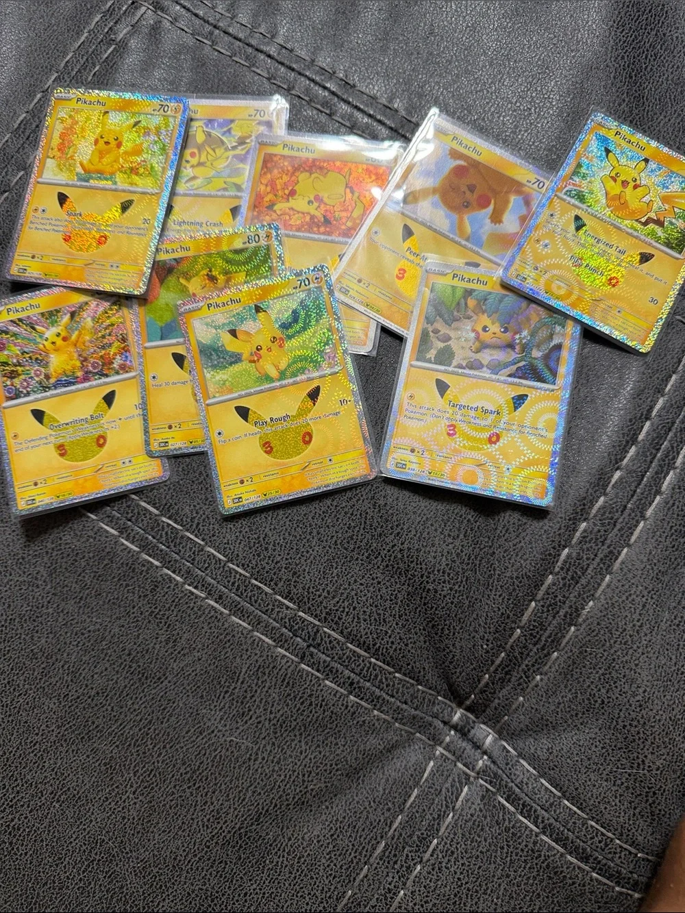 Pokemon Pikachu Holo Trading Cards - Yellow & Gold Highlights
